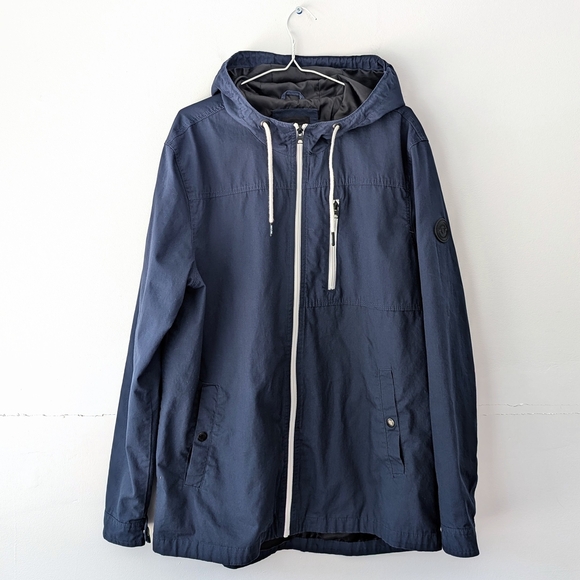 ONLY & SONS Men's Dark Blue Hooded Zipped Windbreaker ~ Size Small - Picture 4 of 15